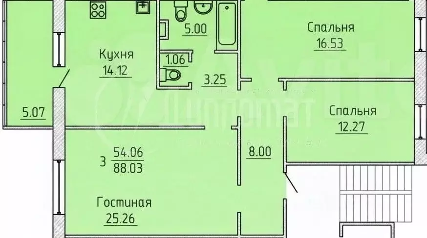 3-к кв. Курганская область, Курган Заозерный жилрайон, 4-й мкр, 16 ... - Фото 2