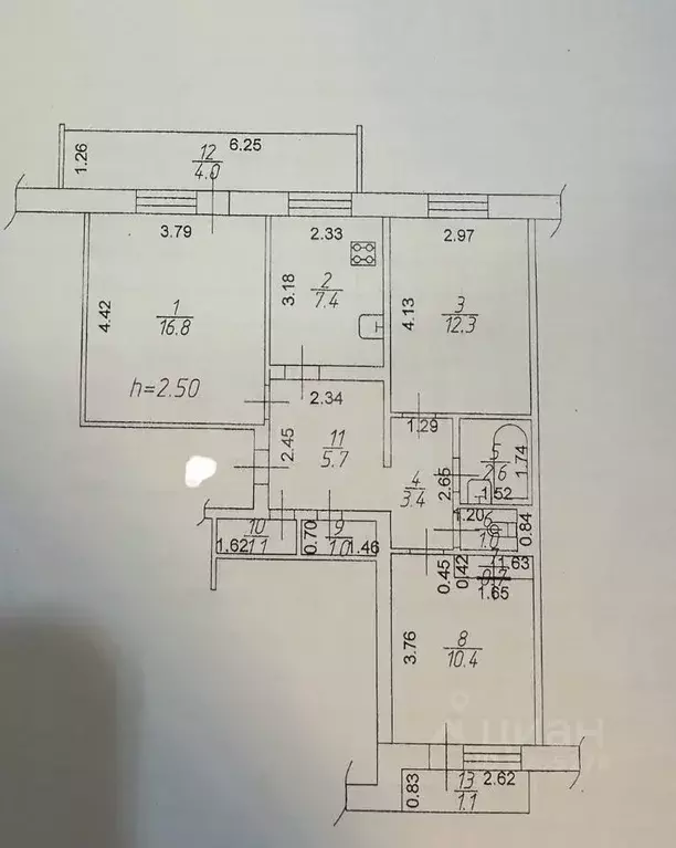 3-к кв. Татарстан, Казань ул. Марселя Салимжанова, 12 (62.4 м) - Фото 1