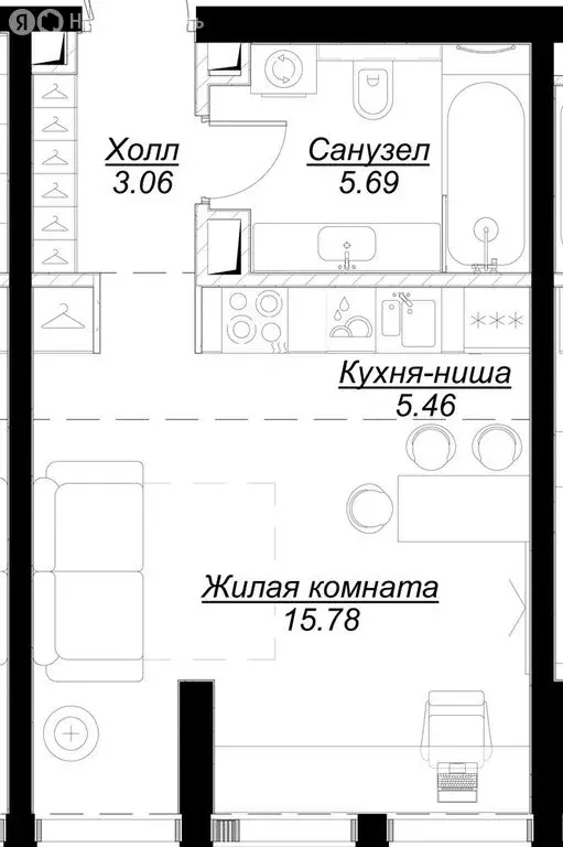Квартира-студия: Москва, 4-я улица Марьиной Рощи, 12к3 (30.33 м) - Фото 0