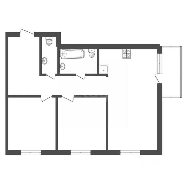 2-к кв. Тульская область, Тула Новомедвенский проезд, 6А (58.7 м) - Фото 1