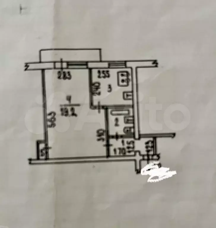 1-к. квартира, 31,9 м, 2/4 эт. - Фото 0