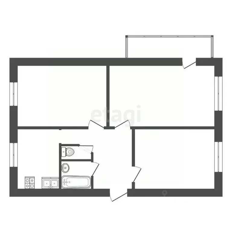 Квартира, 3 комнаты, 65 м - Фото 1