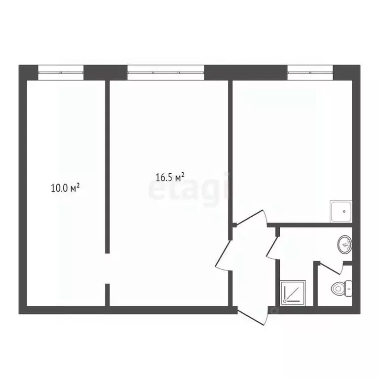 2-к кв. Красноярский край, Красноярск Свободный просп., 12 (27.0 м) - Фото 2