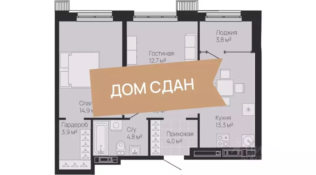 2-к кв. Нижегородская область, Нижний Новгород ул. Белинского, 23 ... - Фото 1