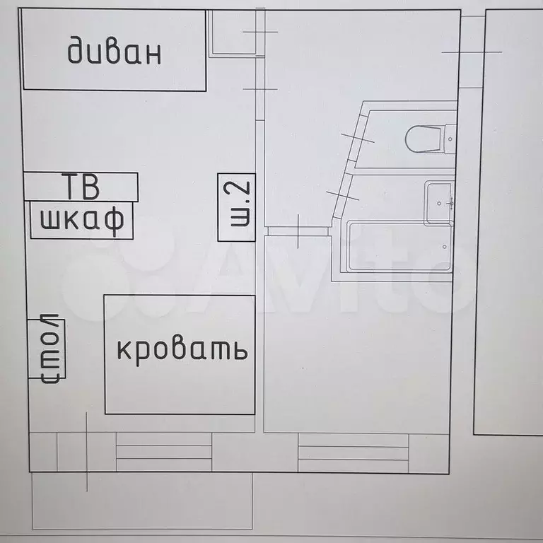 1-к. квартира, 30,9 м, 2/5 эт. - Фото 0