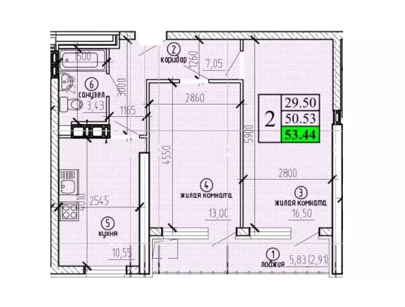 2-комнатная квартира: Самара, улица Советской Армии, 91 (50 м) - Фото 0