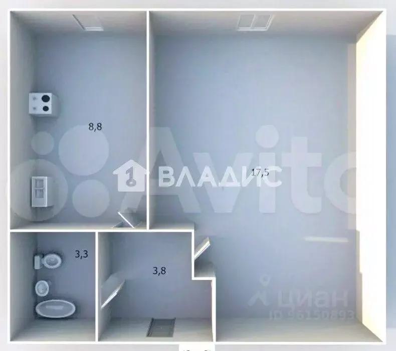1-к кв. Карелия, Кондопога бул. Юности, 6 (33.5 м) - Фото 2