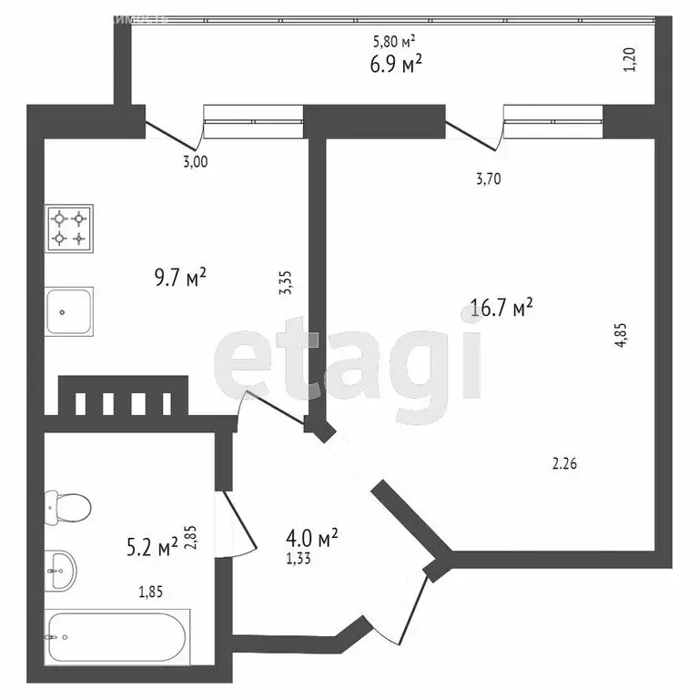 1-комнатная квартира: Симферопольский район, Мирновское сельское ... - Фото 0