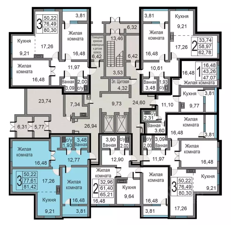 3-к кв. Калужская область, Калуга ул. Минская, 23к1 (81.42 м) - Фото 0
