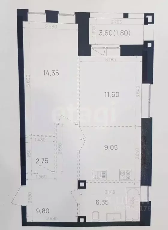2-к кв. Татарстан, Казань Краснококшайская ул., 60 (54.1 м) - Фото 2