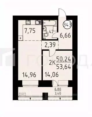 2-к кв. Томская область, Томский район, д. Кисловка, Левобережный мкр ... - Фото 2