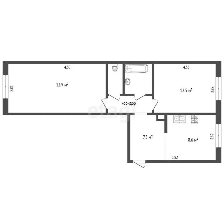 3-комнатная квартира: Пермь, улица Овчинникова, 18 (67.1 м) - Фото 0