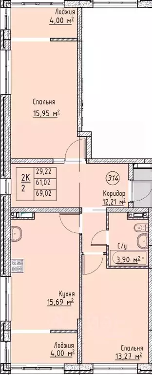 2-к кв. Ставропольский край, Ставрополь № 10 мкр, Квартал 204 жилой ... - Фото 0
