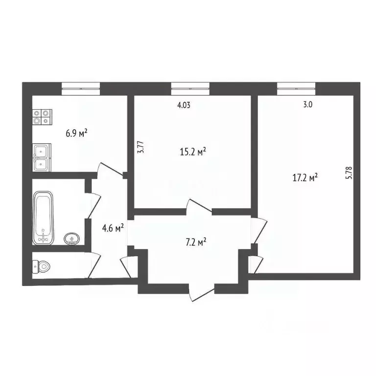 2-к кв. Ярославская область, Ярославль ул. Свободы, 60 (56.5 м) - Фото 2