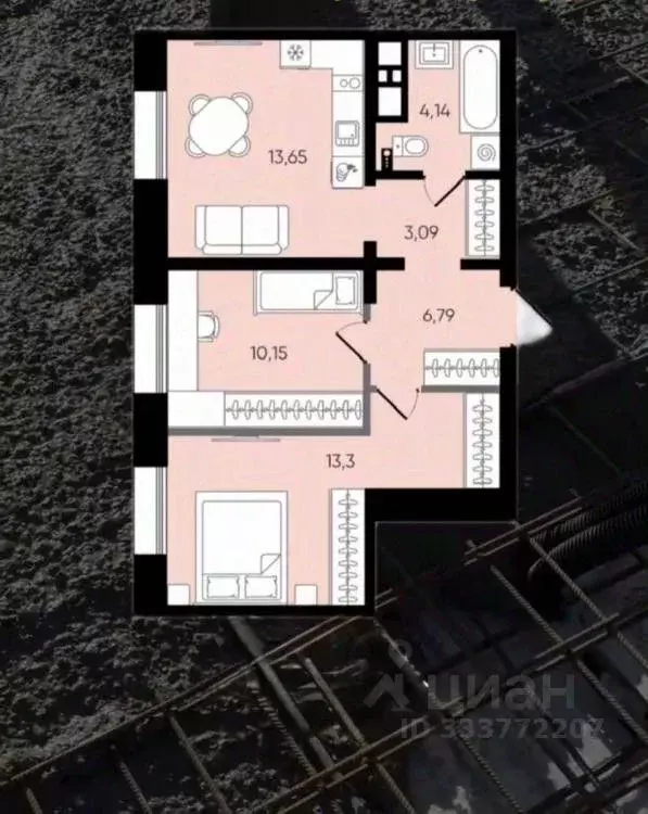 2-к кв. Иркутская область, Иркутск ул. Ломоносова, 72 (51.12 м) - Фото 1