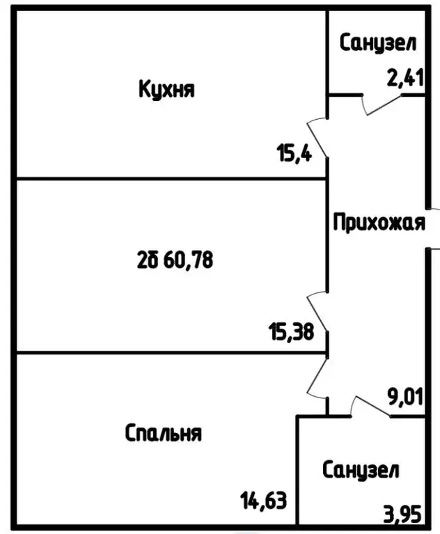 Продаётся 2-к квартира, 61.4 м - Фото 0