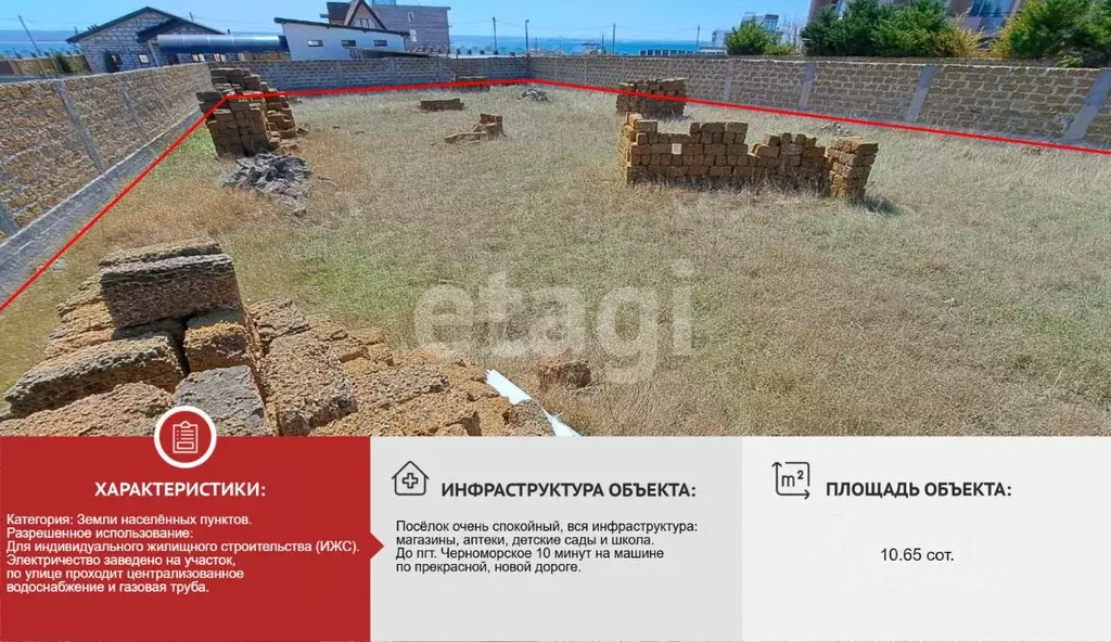 Участок в Крым, Черноморский район, с. Межводное ул. Авдет, 11 (10.65 ... - Фото 2