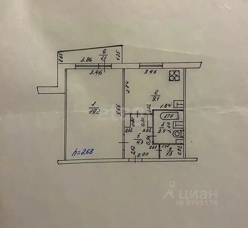 1-к кв. Татарстан, Казань ул. Юлиуса Фучика, 131 (37.3 м) - Фото 1