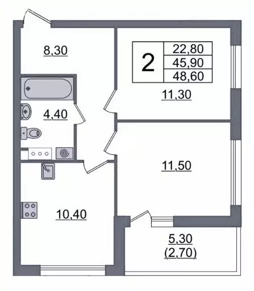 2-комнатная квартира: деревня Лаголово, жилой комплекс А101 Лаголово, ... - Фото 1