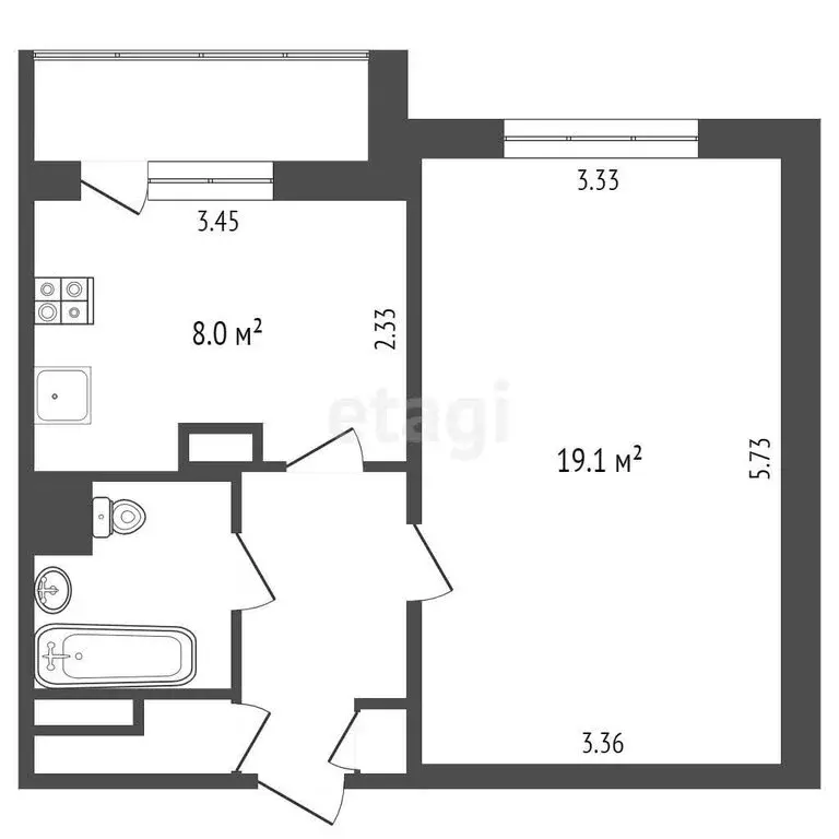 1-комнатная квартира: Москва, Рябиновая улица, 4 (36 м) - Фото 0