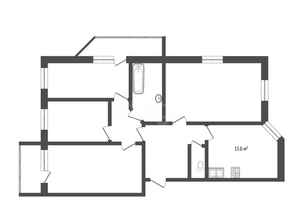3-комнатная квартира: Тюмень, Севастопольская улица, 2к4 (93.1 м) - Фото 0