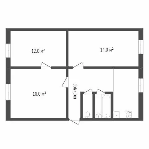 3-комнатная квартира: Кыштым, улица Металлургов, 2 (61.2 м) - Фото 0