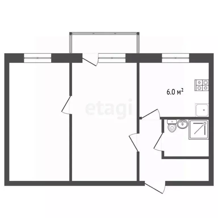 2-к кв. Ярославская область, Рыбинск ул. Ворошилова, 4 (45.8 м) - Фото 2