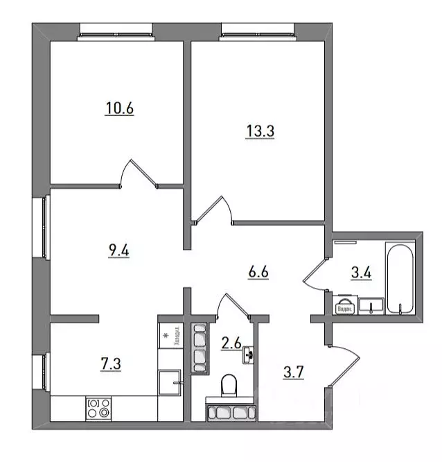 3-к кв. Кировская область, Киров ул. Чистопрудненская, 13А (56.9 м) - Фото 1
