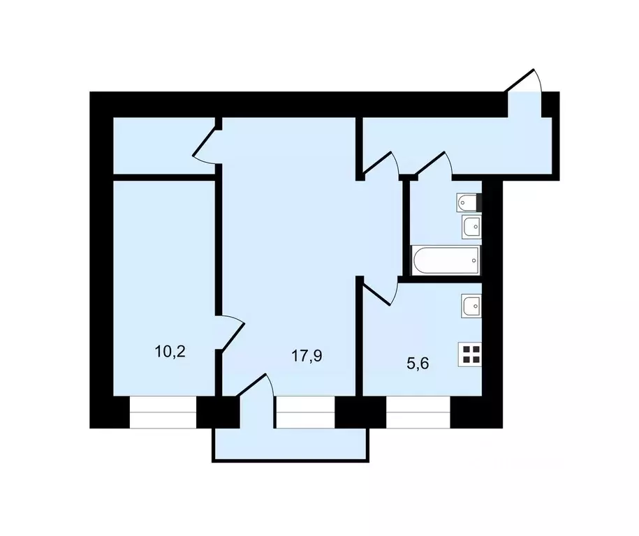 2-к кв. Владимирская область, Владимир ул. Горького, 98 (44.2 м) - Фото 1