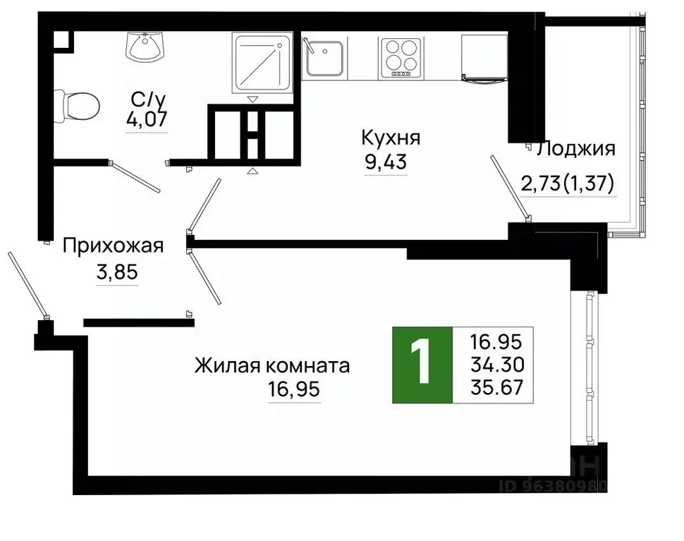 1-к кв. Ростовская область, Ростов-на-Дону Нефтекачка кв-л, Октябрь ... - Фото 0