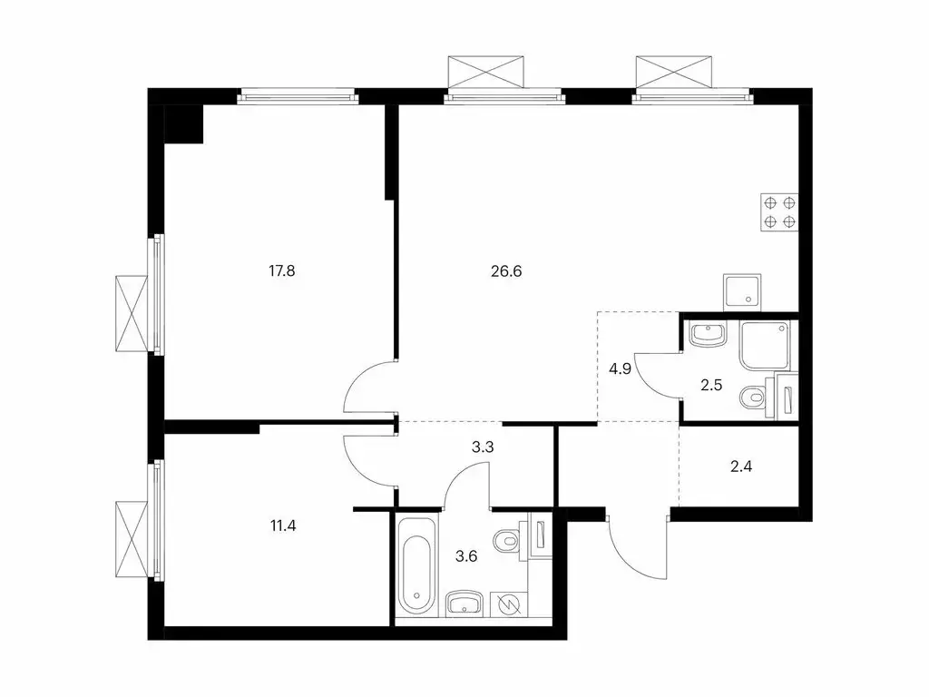 2-комнатная квартира: Москва, ЖК Амурский Парк, 1.3 (72.5 м) - Фото 0