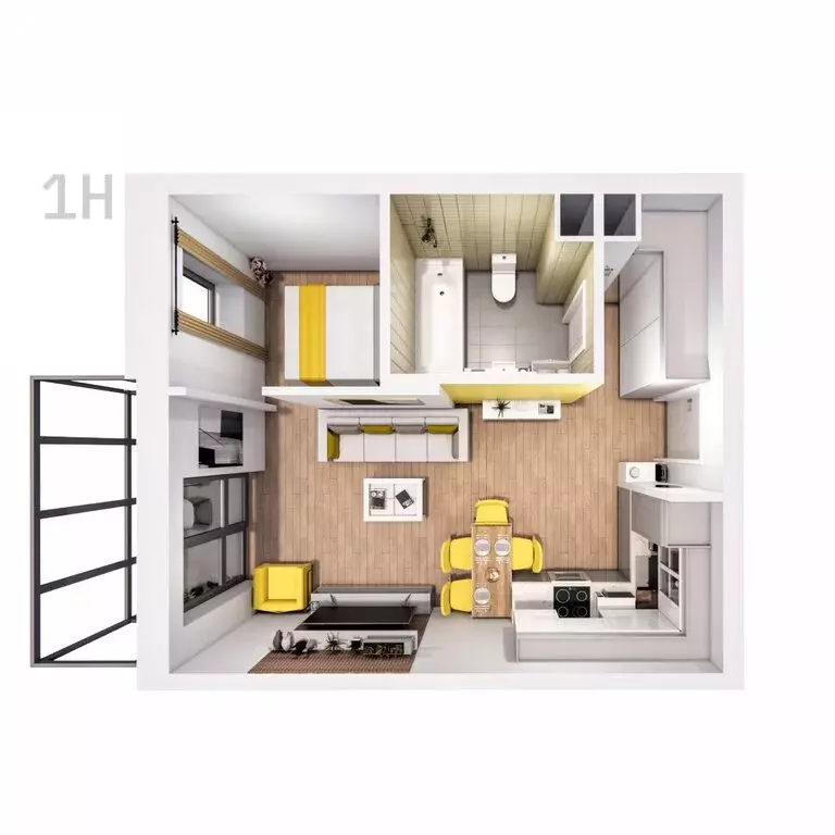 Квартира-студия: Тула, Оборонная улица, 104 (39.07 м) - Фото 1