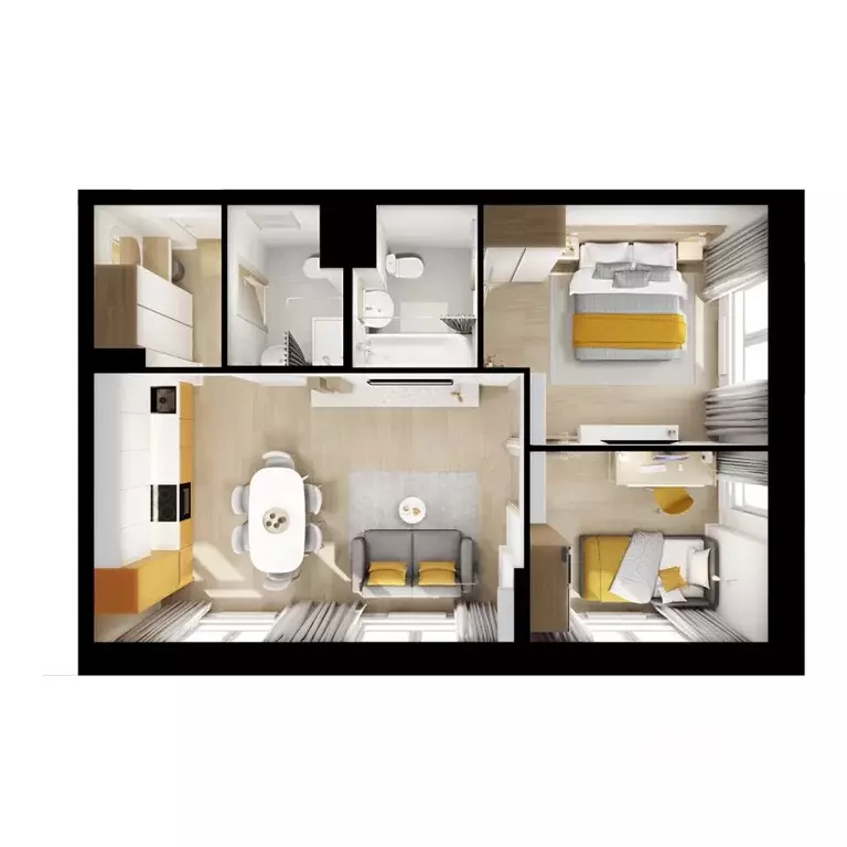 2-к кв. Московская область, Мытищи Яуза Парк жилой комплекс, к11 (56.4 ... - Фото 2