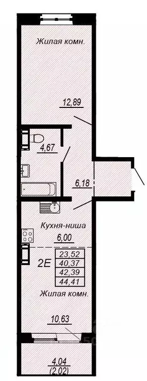 2-к кв. Хабаровский край, Хабаровск ул. Герцена, 15/3 (42.39 м) - Фото 0