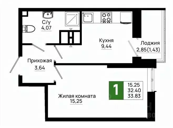 1-к кв. Ростовская область, Ростов-на-Дону Нефтекачка кв-л, Октябрь ... - Фото 0