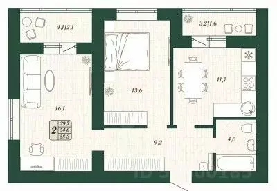 2-к кв. Самарская область, Волжский район, Смышляевка городское ... - Фото 1
