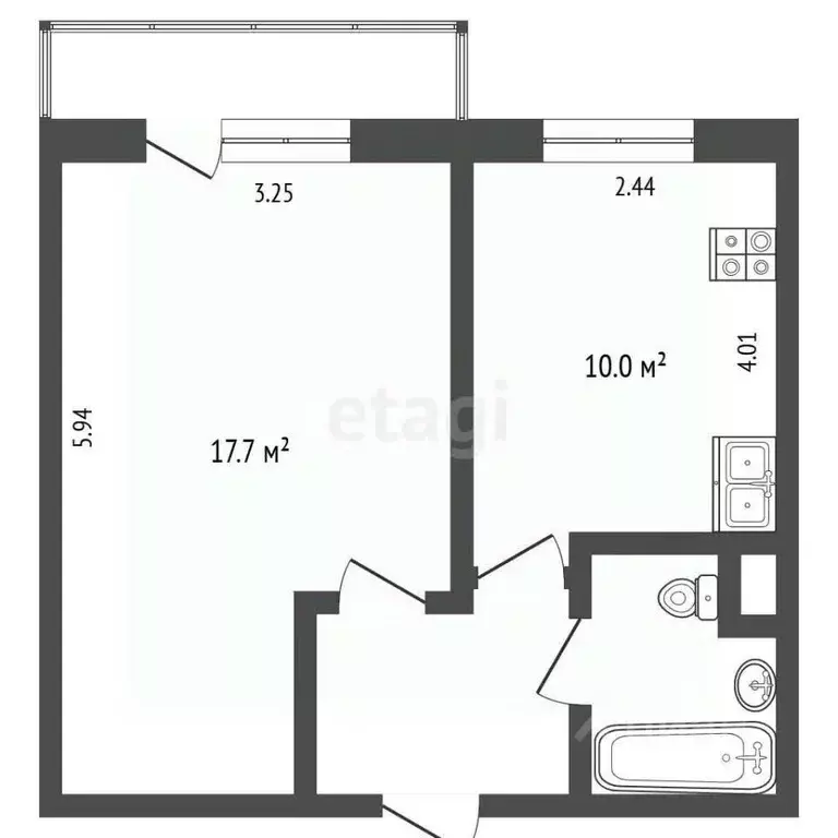 1-к кв. Москва Звездный бул., 5К3 (32.7 м) - Фото 2