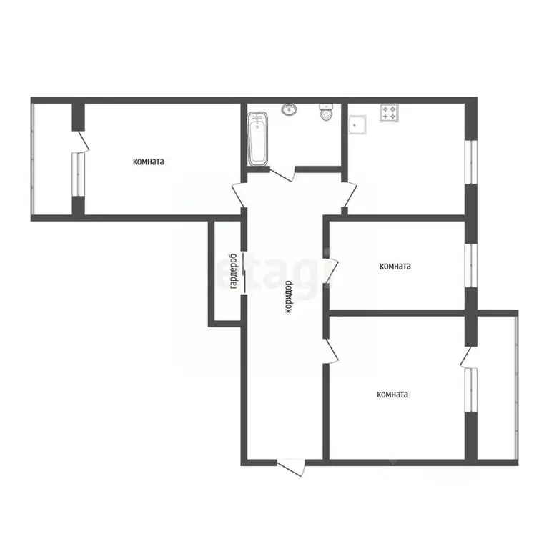 3-к кв. Коми, Сыктывкар Октябрьский просп., 182 (66.7 м) - Фото 2