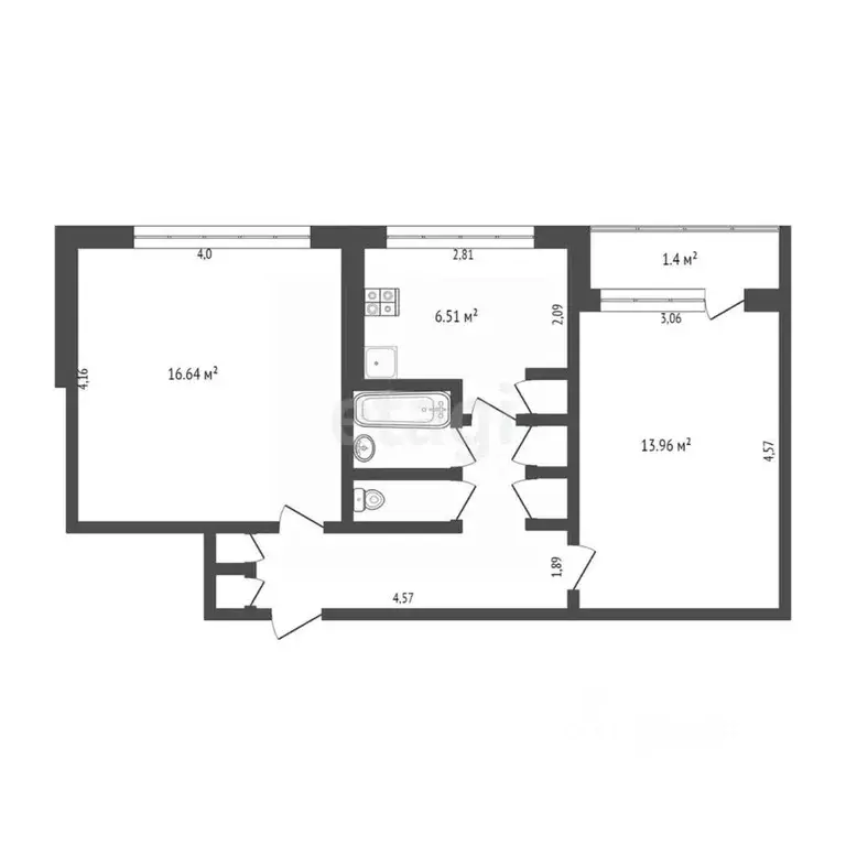 2-к кв. Мордовия, Саранск ул. Металлургов, 3 (49.3 м) - Фото 1