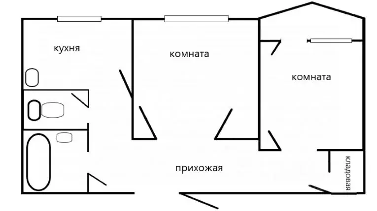 2-к кв. Тульская область, Тула ул. Кирова, 18 (51.8 м) - Фото 1