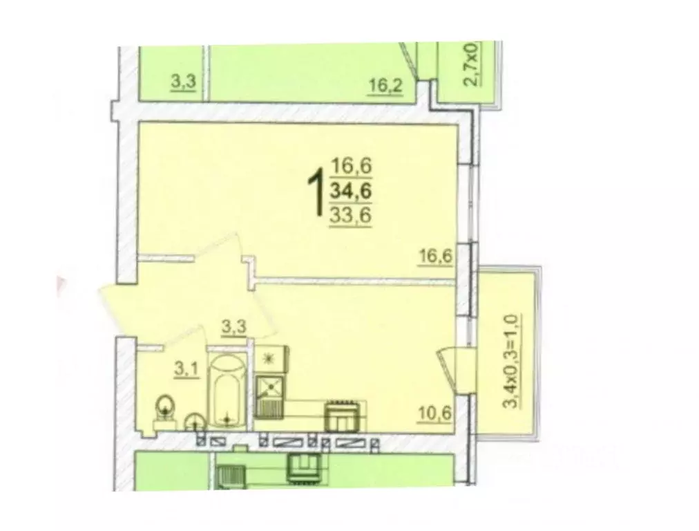 1-к кв. Адыгея, Тахтамукайский район, Старобжегокайское с/пос, Новая ... - Фото 1