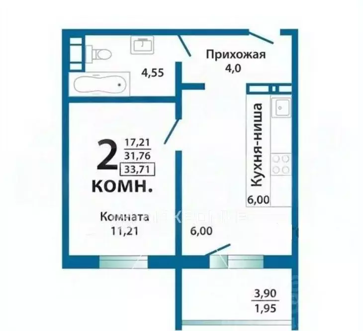 1-к кв. Челябинская область, Челябинск ул. Дмитрия Неаполитанова, 26 ... - Фото 2