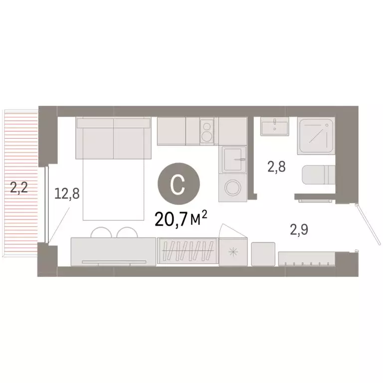 Квартира-студия: Новосибирский район, рабочий посёлок Краснообск, 3-й ... - Фото 2
