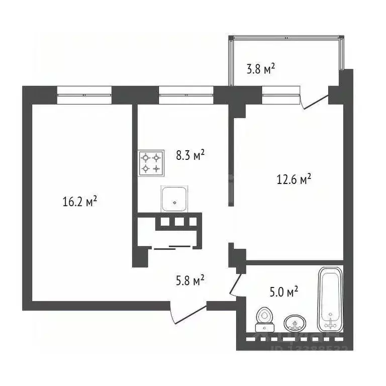2-к кв. Красноярский край, Красноярск ул. Лесников, 27/1 (46.9 м) - Фото 2