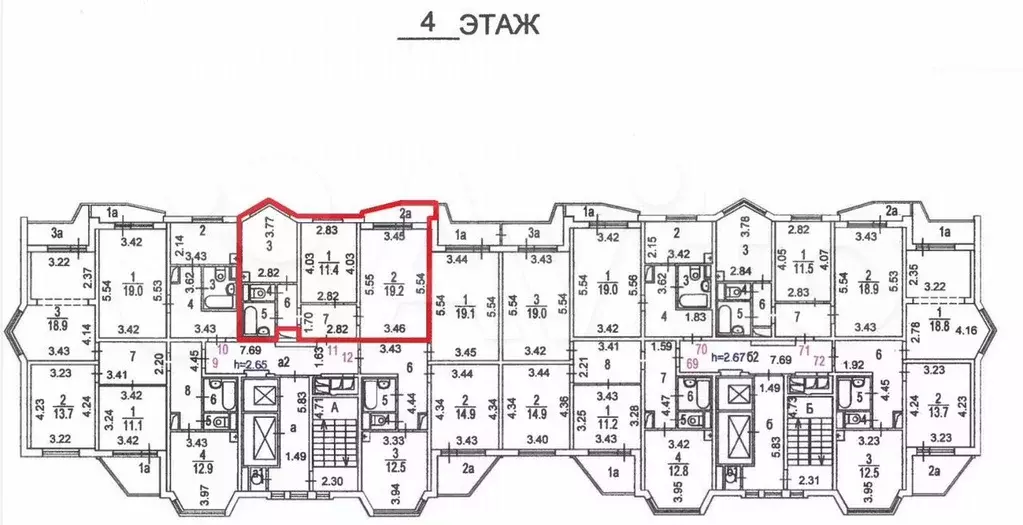 Аукцион: 2-к. квартира, 51,1 м, 4/16 эт. - Фото 1
