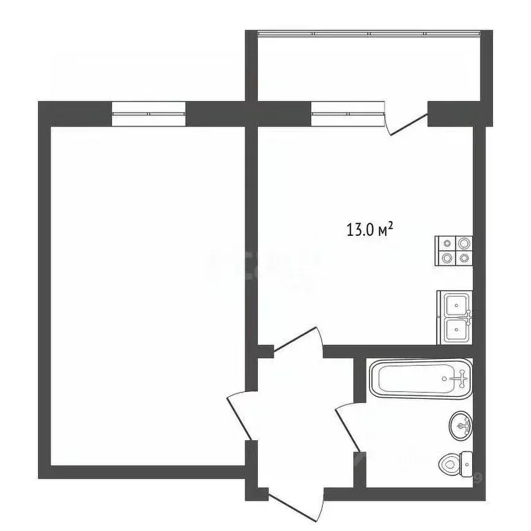 1-к кв. Тамбовская область, Тамбов Советская ул., 190Бк1 (39.9 м) - Фото 1