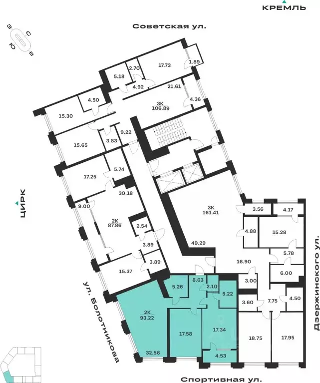 2-к кв. Тульская область, Тула ул. Болотникова, 4 (93.22 м) - Фото 2
