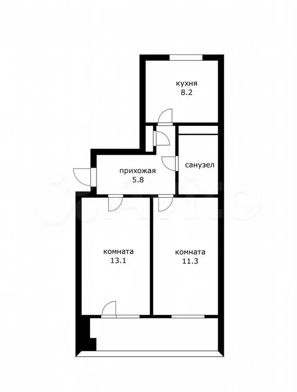 2-к. квартира, 42 м, 3/9 эт. - Фото 0
