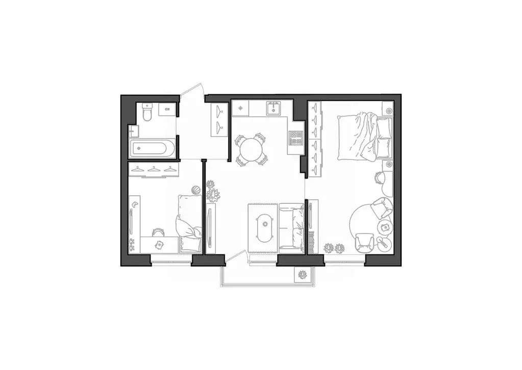 2-к кв. Волгоградская область, Волгоград ул. Гаря Хохолова, 11 (50.7 ... - Фото 1
