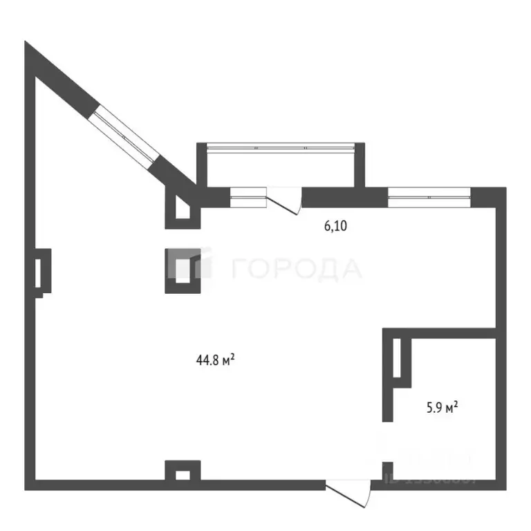 2-к кв. Кемеровская область, Новокузнецк просп. Строителей, 56/1 (50.7 ... - Фото 2